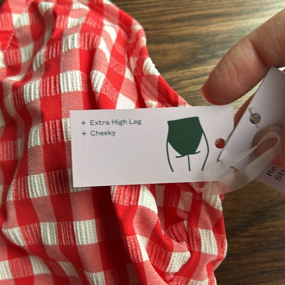 NWT Wild Fable Red & White Checkered One Piece | Retro | Swimsuit | Bathing Suit - Picture 4 of 10